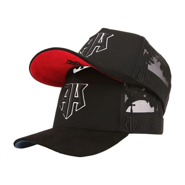 Custom Suede 5 3d Puff Embroidery Logo Panel Trucker Hat - Image 2