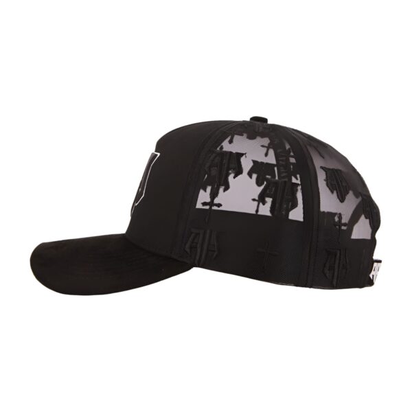 Custom Suede 5 3d Puff Embroidery Logo Panel Trucker Hat - Image 3